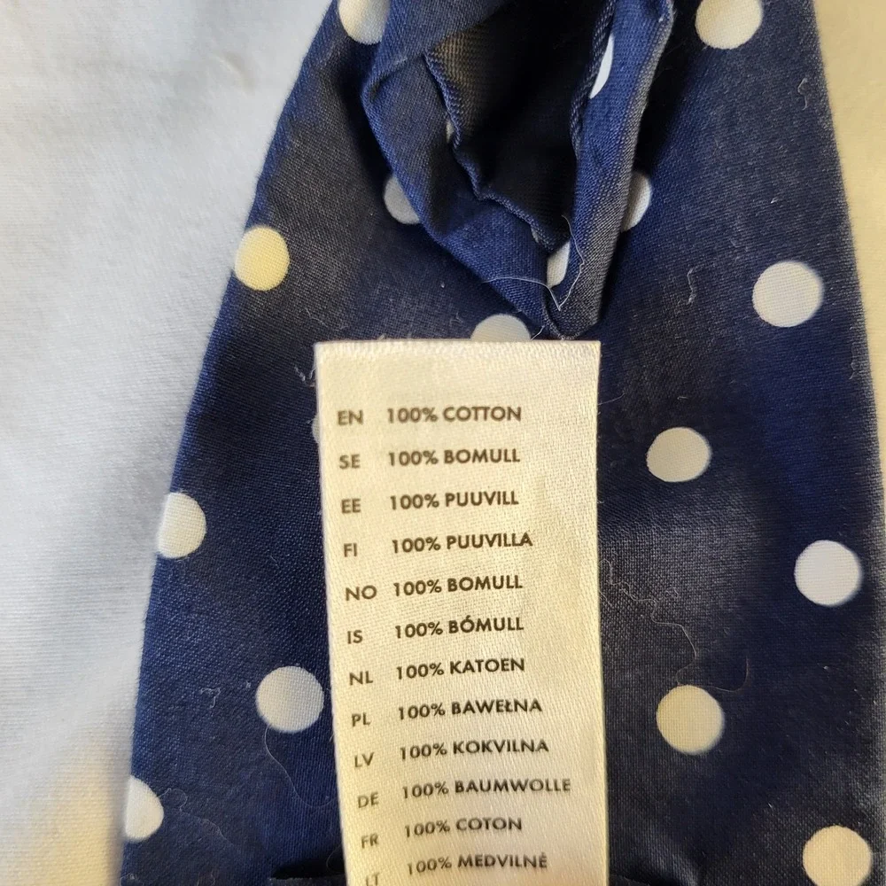 Polarn O Pyret Kids Navy White Polkadot Adjustable Necktie with Snap